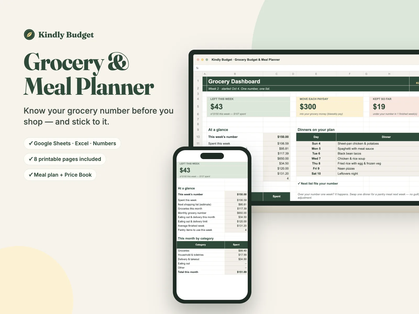The Grocery Budget & Meal Planner
