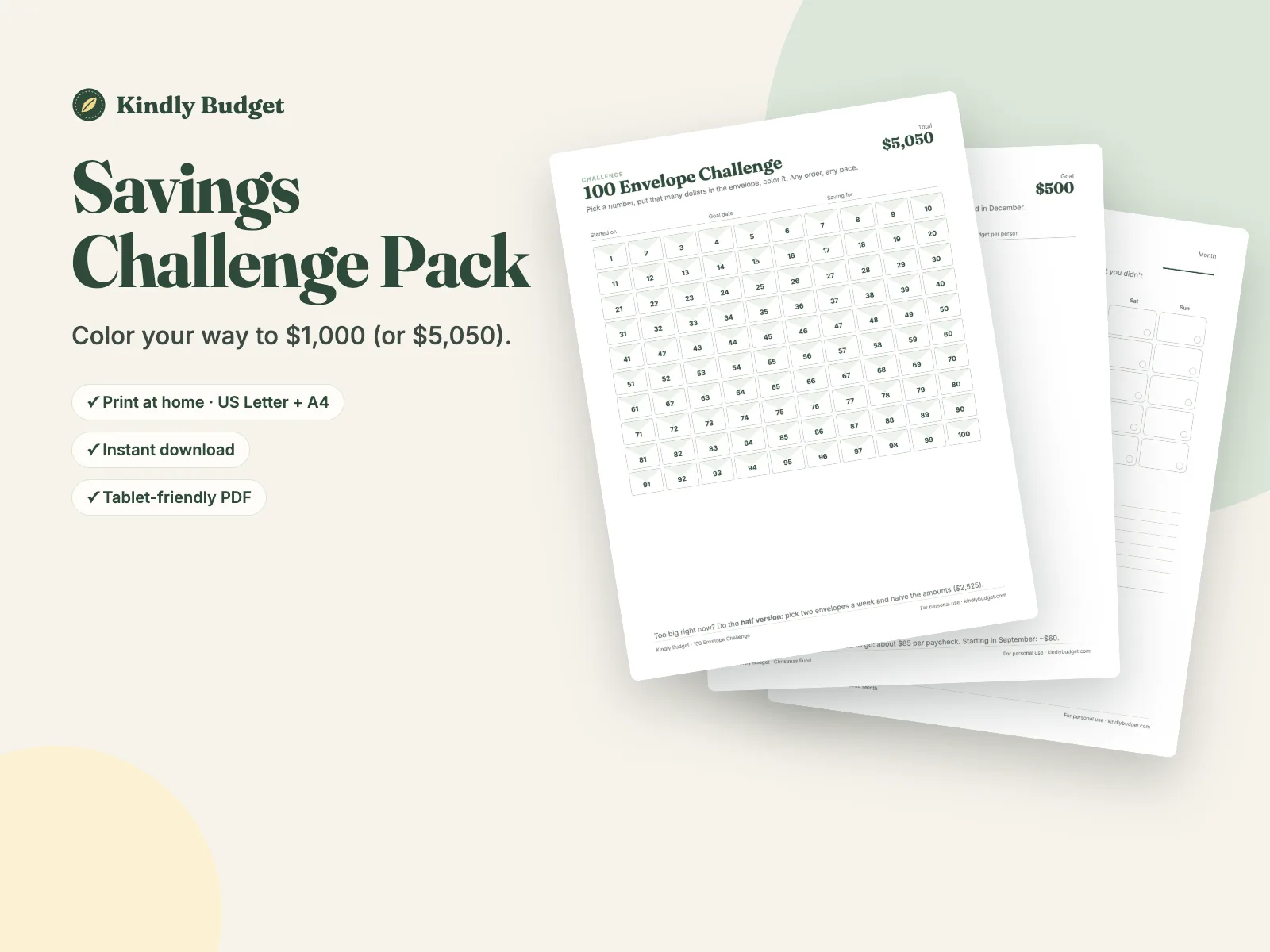 The Savings Challenge Pack