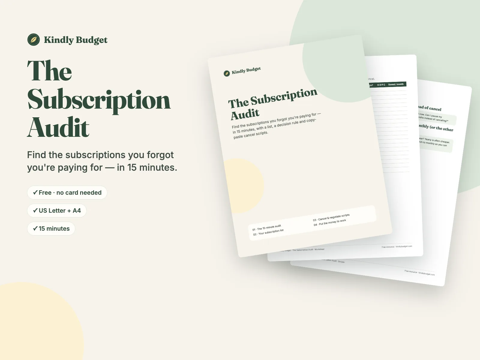 The Subscription Audit
